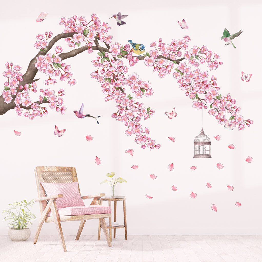 Flower tree and Cage Wall Stickers
