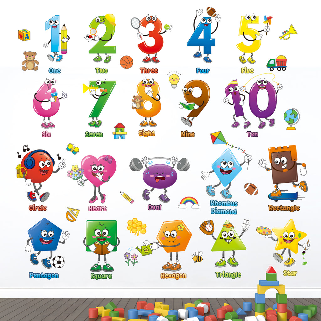 Shape and Number Wall Stickers