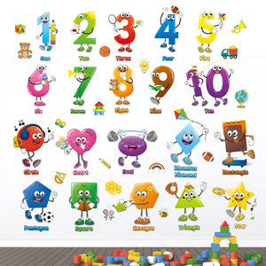 Shape and Number Wall Stickers