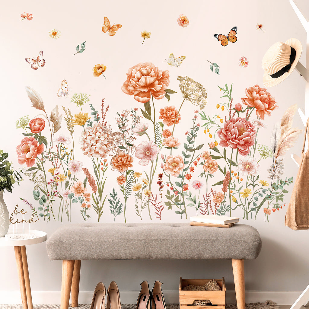 Boho Large Flowers Wall Stickers