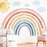 DECOWALL XLarge Watercolor Rainbows and Quotes Wall Stickers
