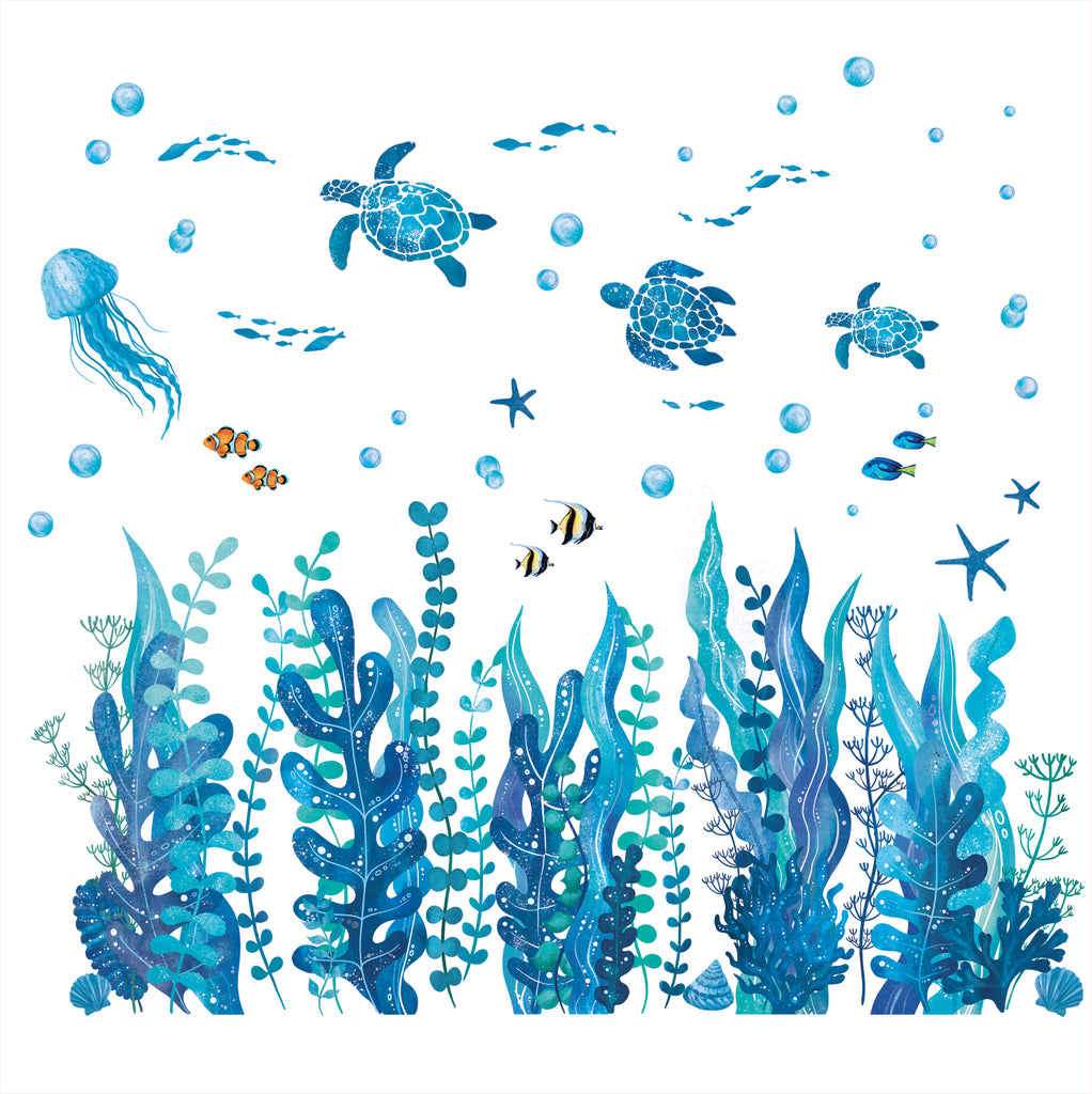 Seaweed and Sea creatures Wall Stickers