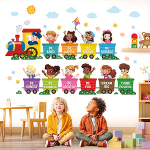 Train, Child and quote Wall Stickers