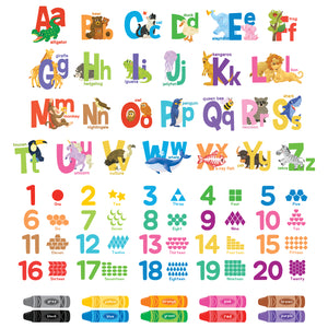 Alphabet Numbers Crayon Wall Stickers