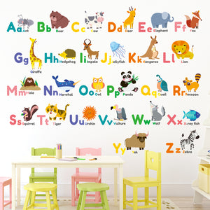 Colourful Animal Alphabet Wall Stickers