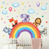 Baby animals on the rainbow Wall Stickers