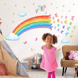 Unicorn Rainbow Butterflies Wall Stickers