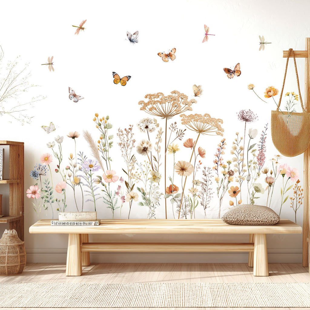Boho Wild Flower Wall Stickers