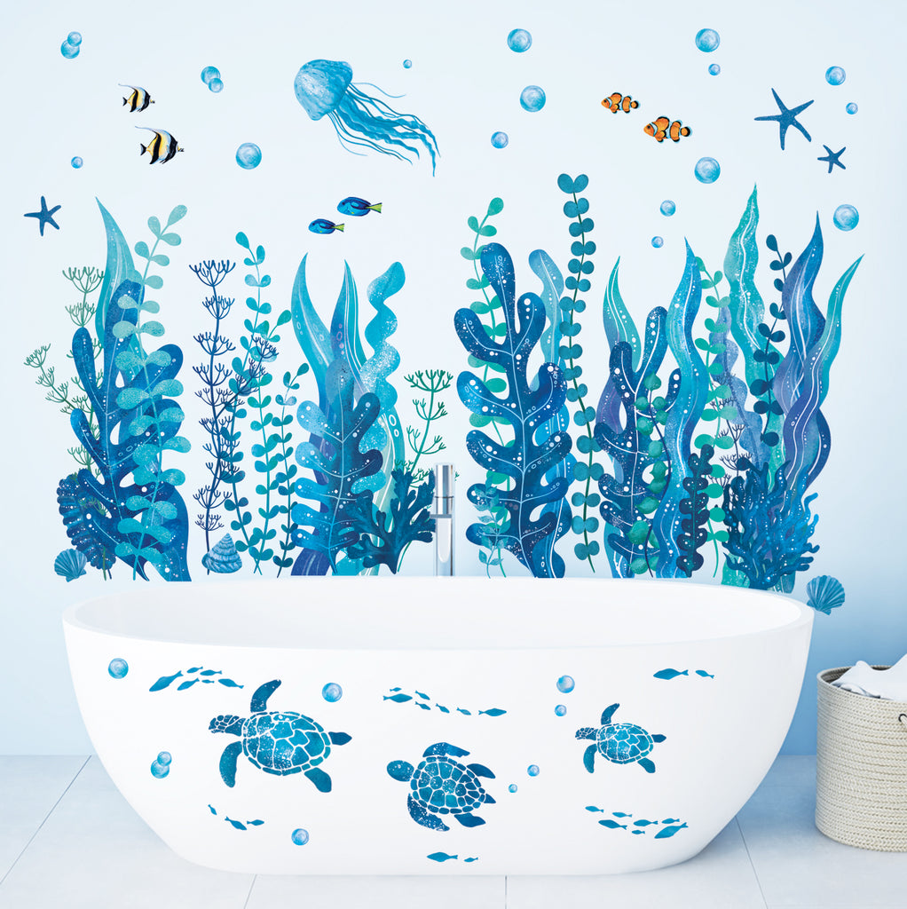 Seaweed and Sea creatures Wall Stickers