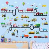 Vehicles and Roads Wall Stickers