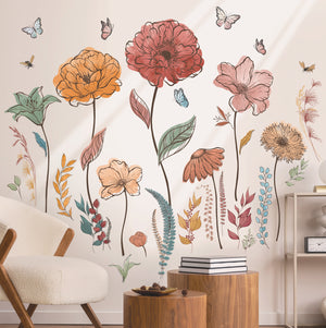Boho flowers Wall Stickers