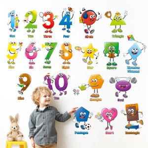 Shape and Number Wall Stickers