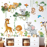 Jungle Animal Branch Wall Stickers