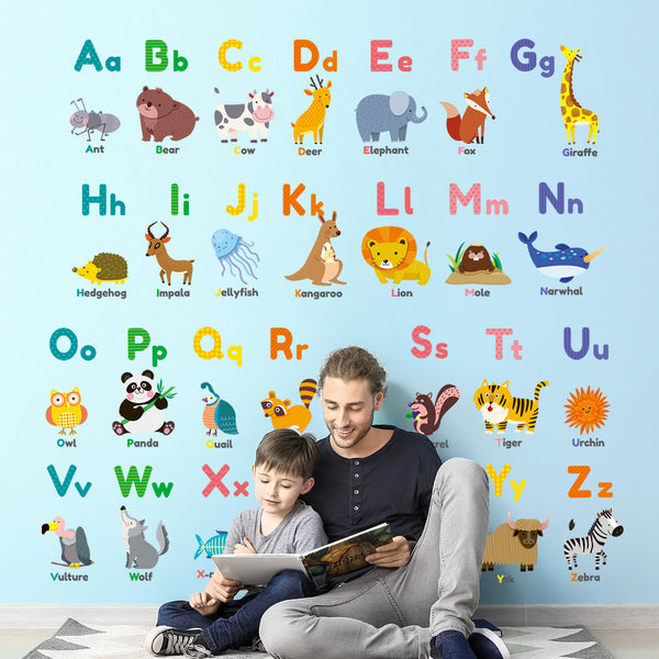 Colourful Animal Alphabet Wall Stickers – DECOWALL