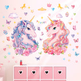 Two Large Size Unicorns Wall Stickers