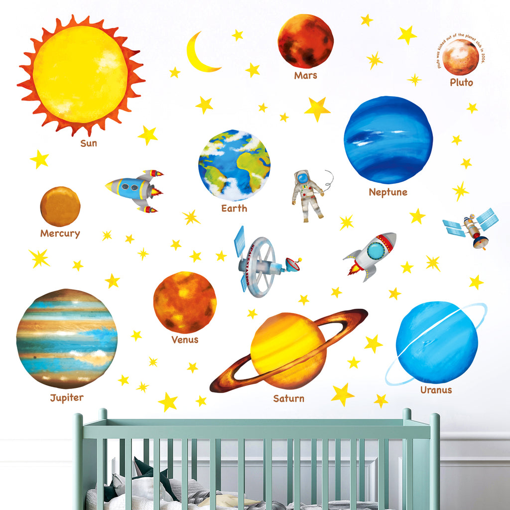 Planets in the Space Nursery Wall Stickers
