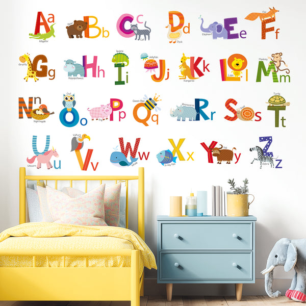 Animal Alphabet Wall Stickers (Small) – DECOWALL