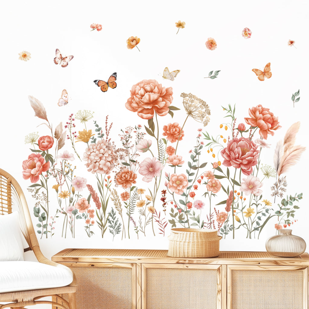 Boho Large Flowers Wall Stickers