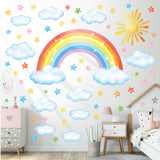 Rainbow, Sun, Clouds and Stars Wall Stickers