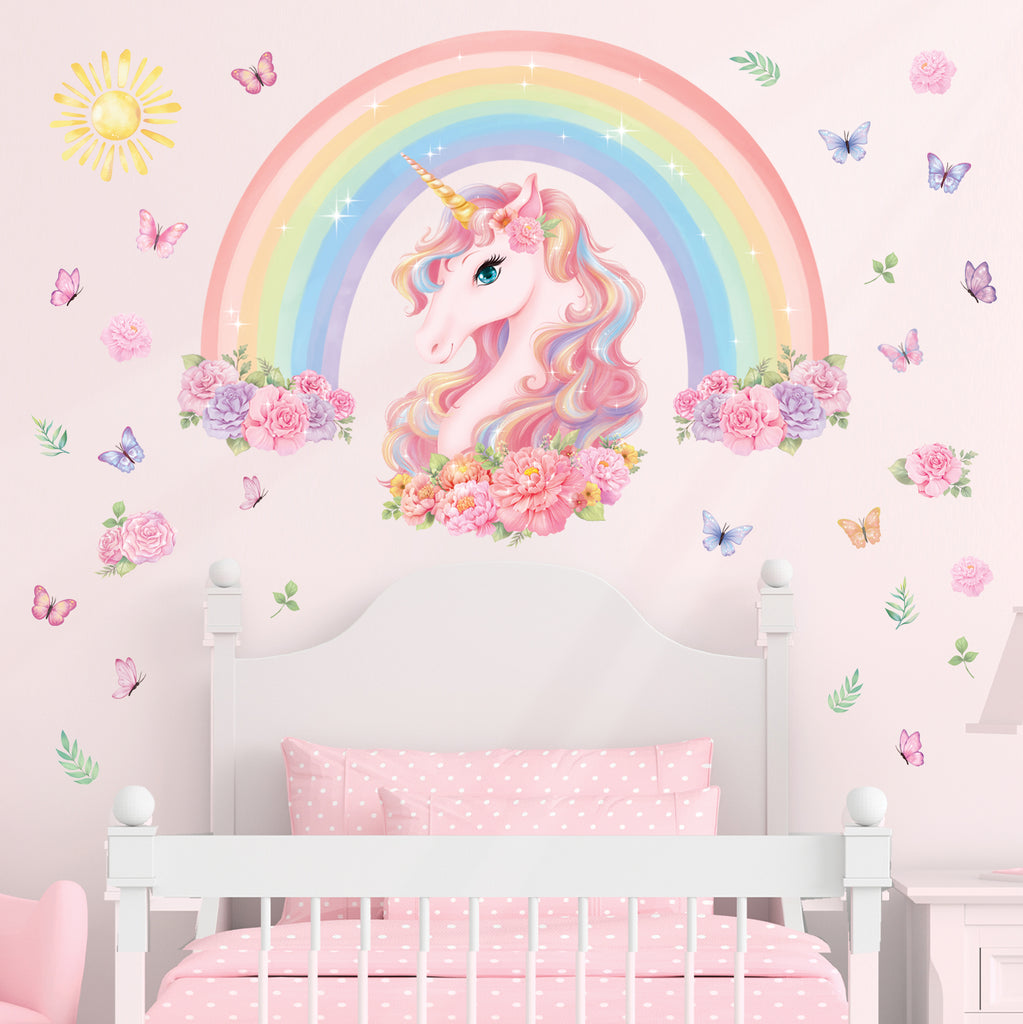 Large Rainbow and Unicorn Wall Stickers