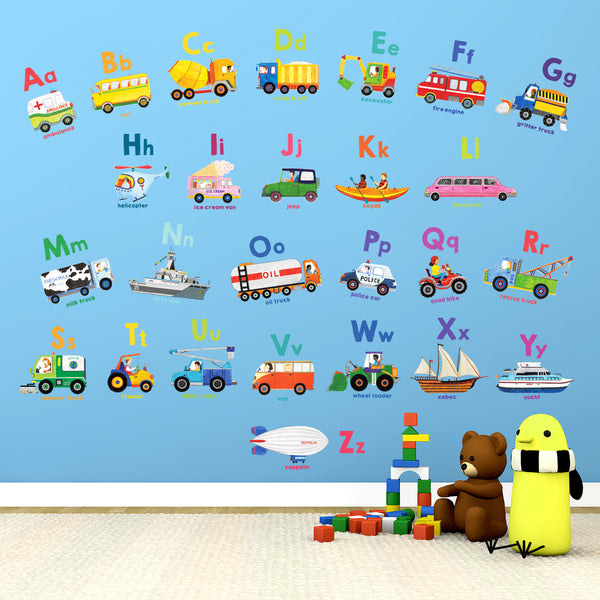 Transport Alphabet Wall Stickers (DS8-2005N) – DECOWALL