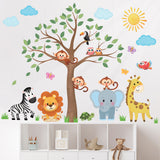 Jungle Animals Tree Wall Stickers