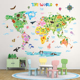 Animal World Map Wall Stickers (XLarge)