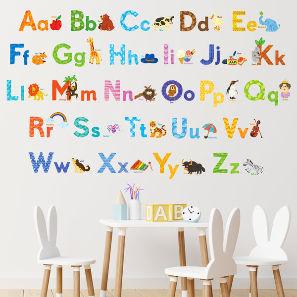 Watercolour Animal Alphabet Wall Stickers (Small) – DECOWALL