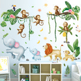 Marching Jungle Animals Wall Stickers