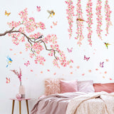 Cherry Blossom Branches, Birds and Butterflies Wall Stickers