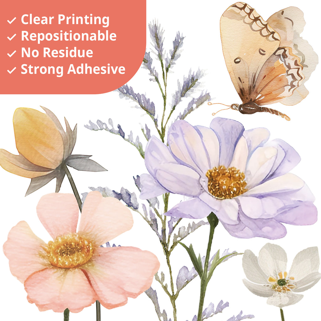 Boho Wild Flower Wall Stickers