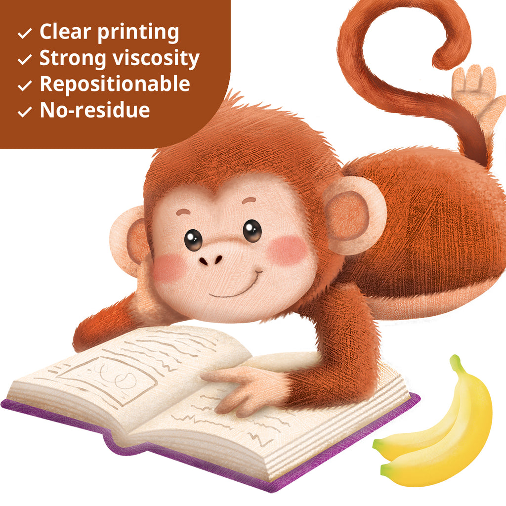 Monkey Reading Books Wall Stickers