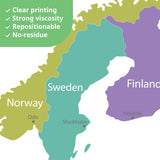 Colourful World Map Wall Stickers