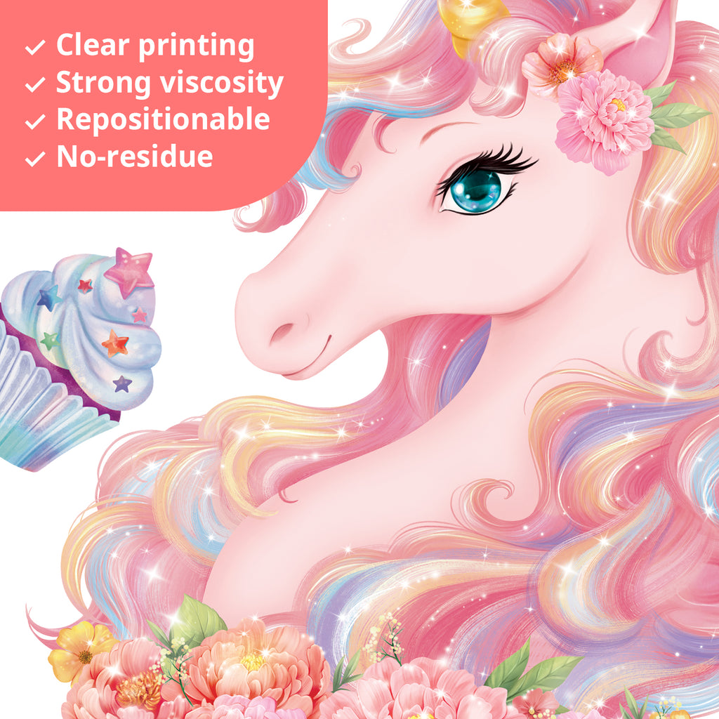 Two Large Size Unicorns Wall Stickers