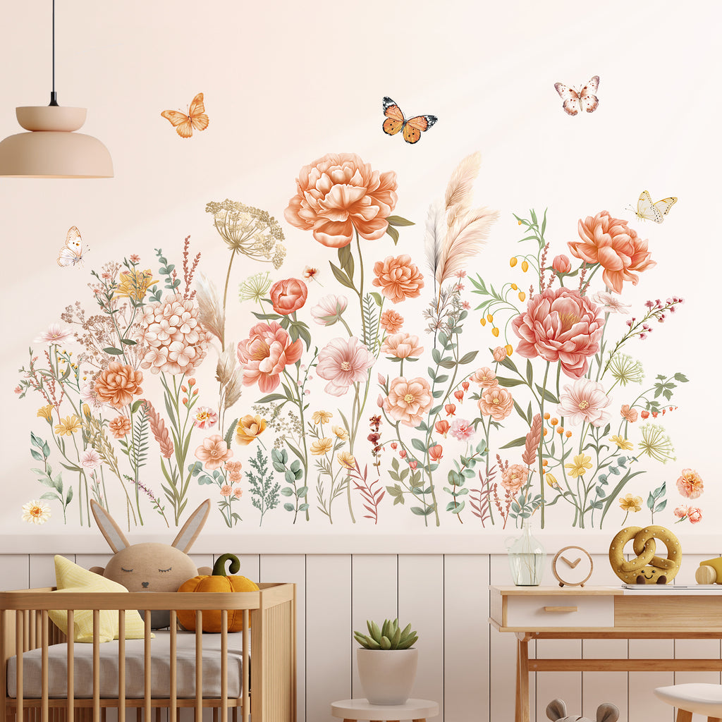 Boho Large Flowers Wall Stickers