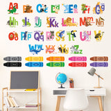 Alphabet Numbers Crayon Wall Stickers