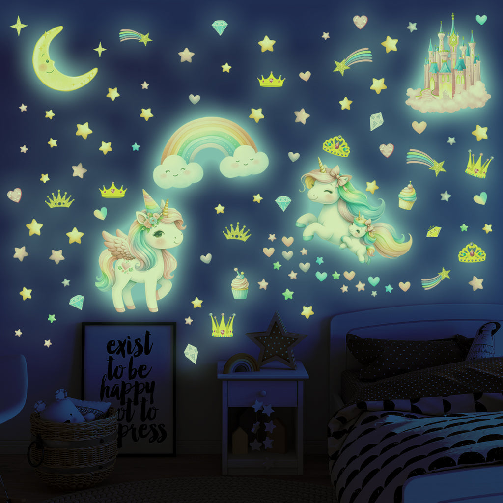 Glow in The Dark Unicorn Wall stickers