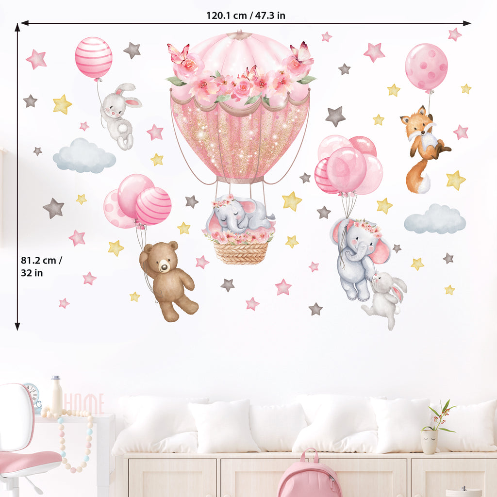 Animal, Hot air balloon, Balloons Wall Stickers