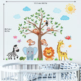 Jungle Animals Tree Wall Stickers