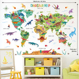 Dinosaur World Map Wall Stickers