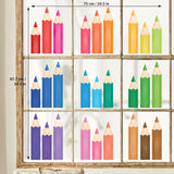 Coloured Pencil Crayons Window Clings Stickers