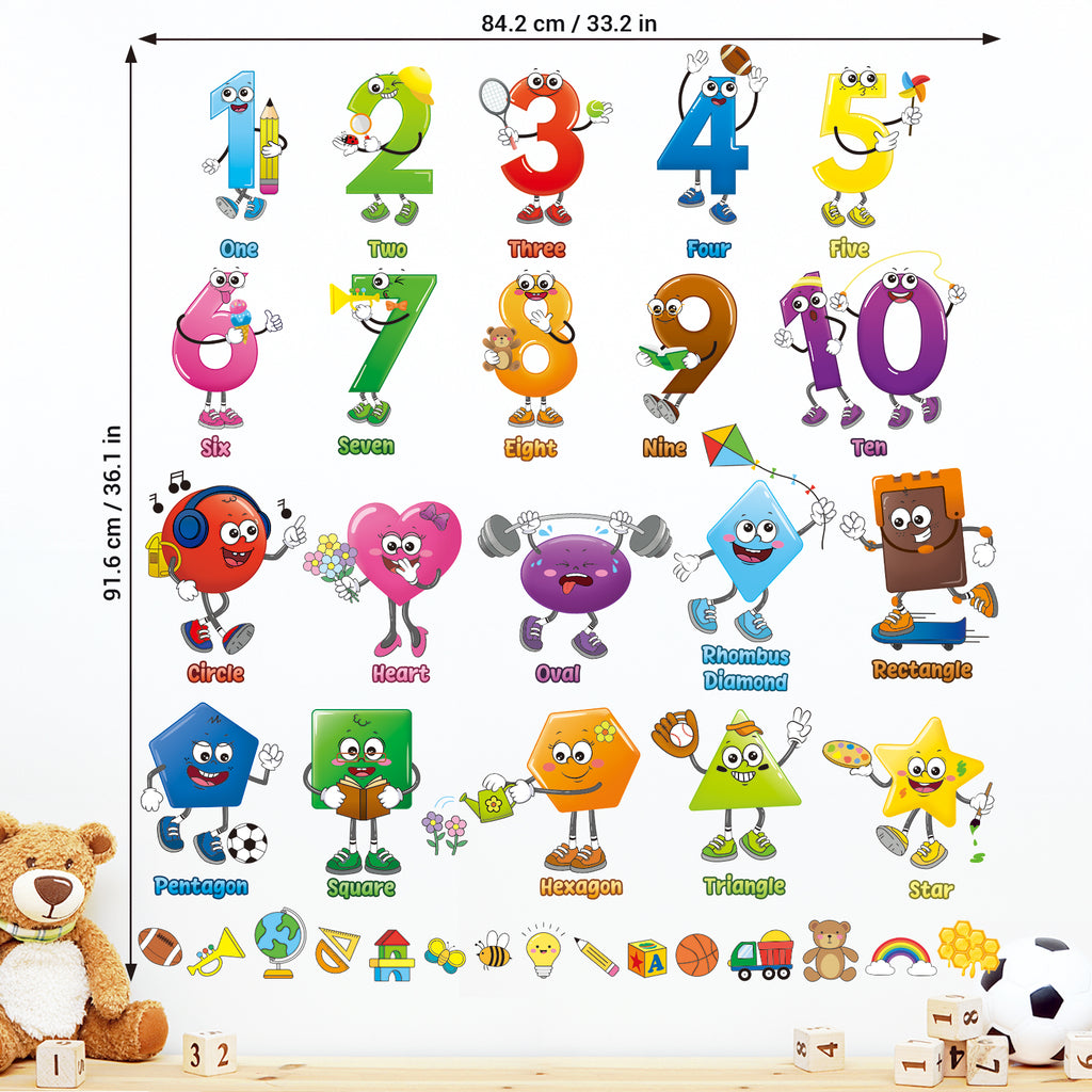 Shape and Number Wall Stickers