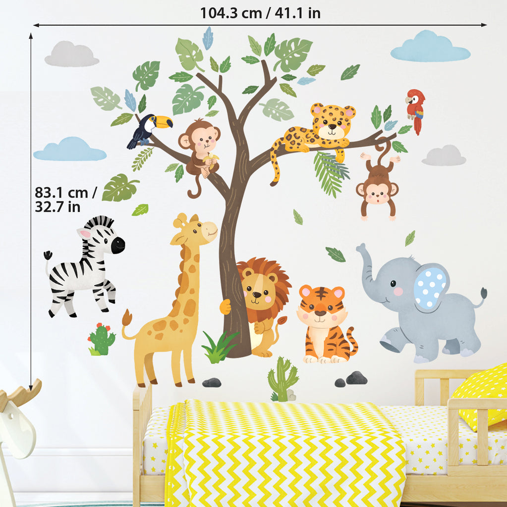 Safari animals and Trees Wall Stickers