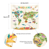 Dinosaur World Map Tapestry