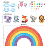 Baby animals on the rainbow Wall Stickers