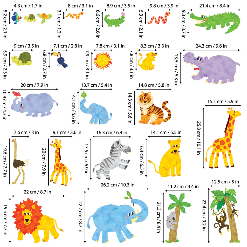 Jungle Animals Nursery Wall Stickers