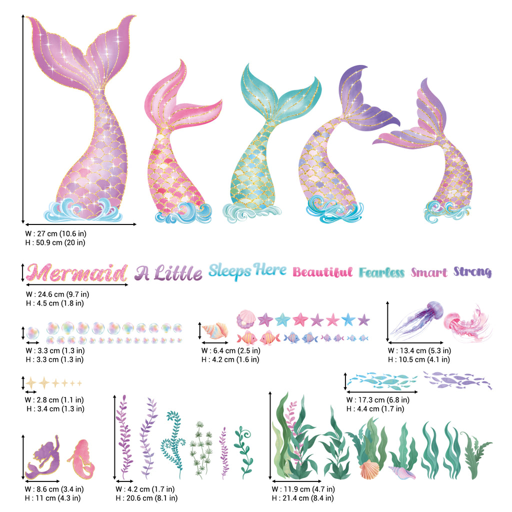 Mermaid Tail Wall Stickers