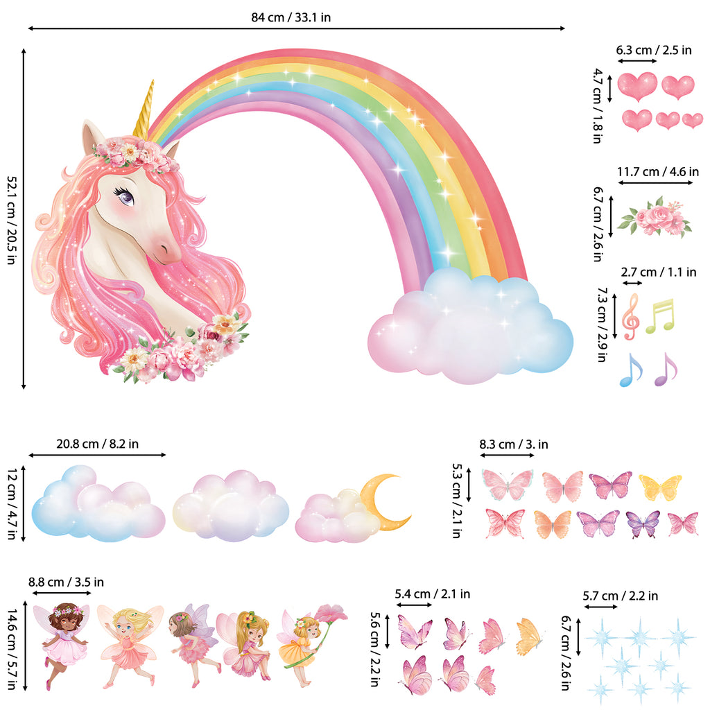 Unicorn Rainbow Wall Stickers