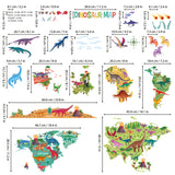 Dinosaur World Map Wall Stickers