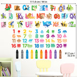 Alphabet Numbers Crayon Wall Stickers